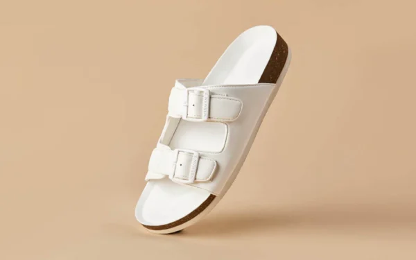 Cork Sandals : Brilliant White - Image 2
